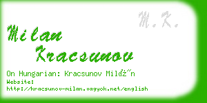 milan kracsunov business card